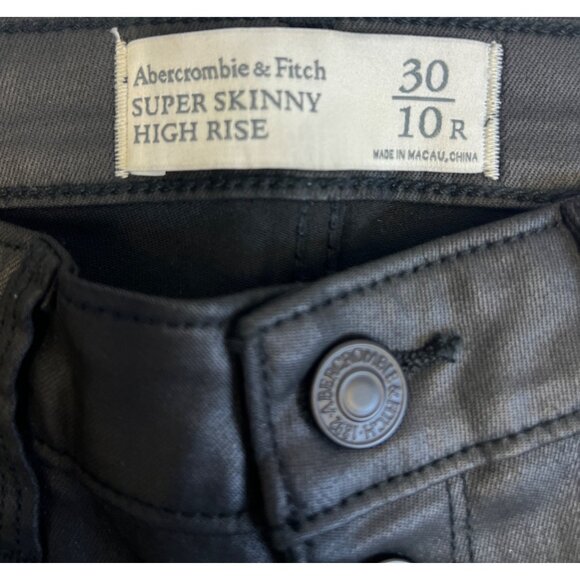 Abercrombie & Fitch Black Super Skinny High Rise Pants Size 30/10R - Picture 3 of 5